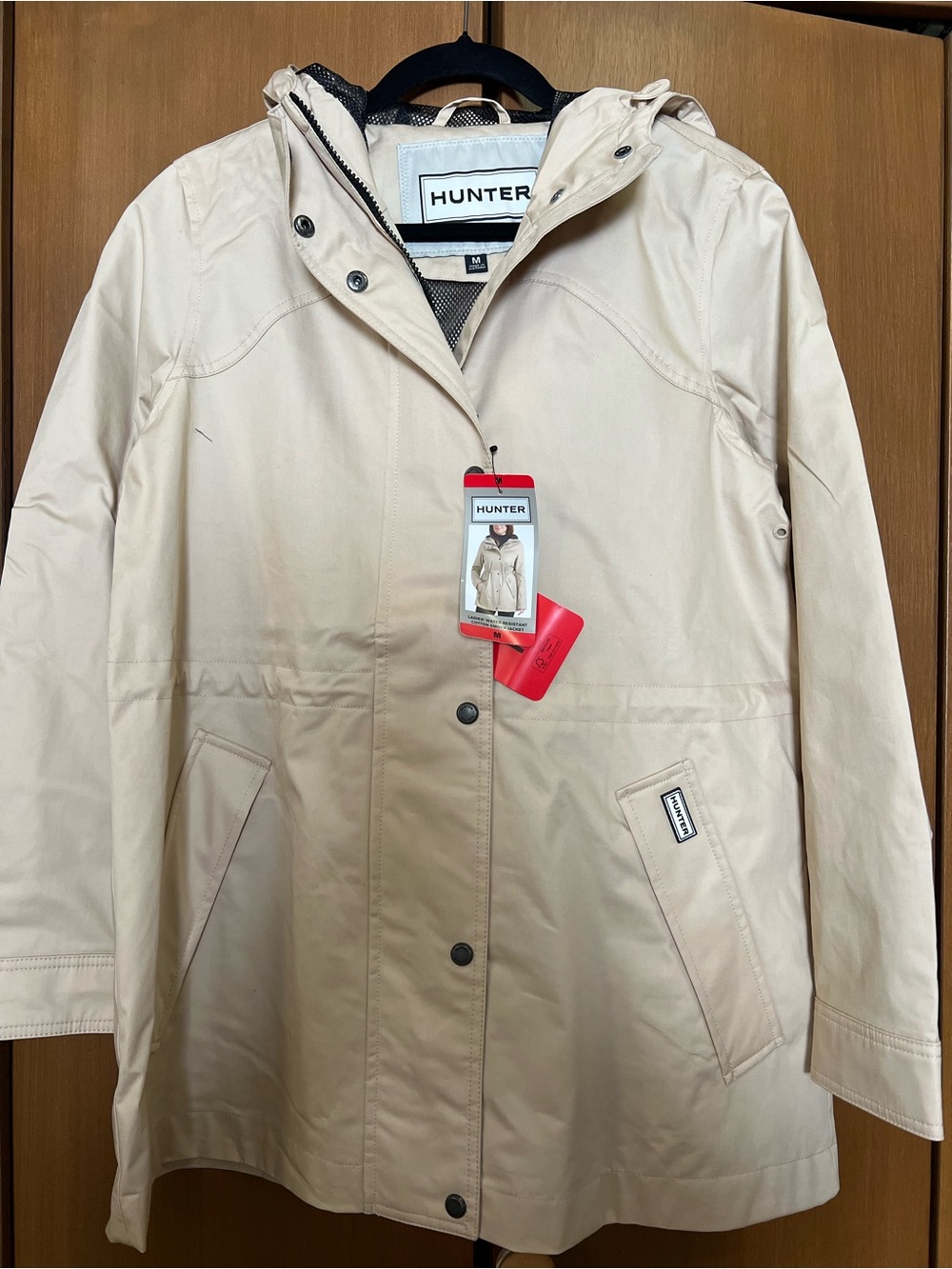 Hunter Beige Hooded Trench Coat